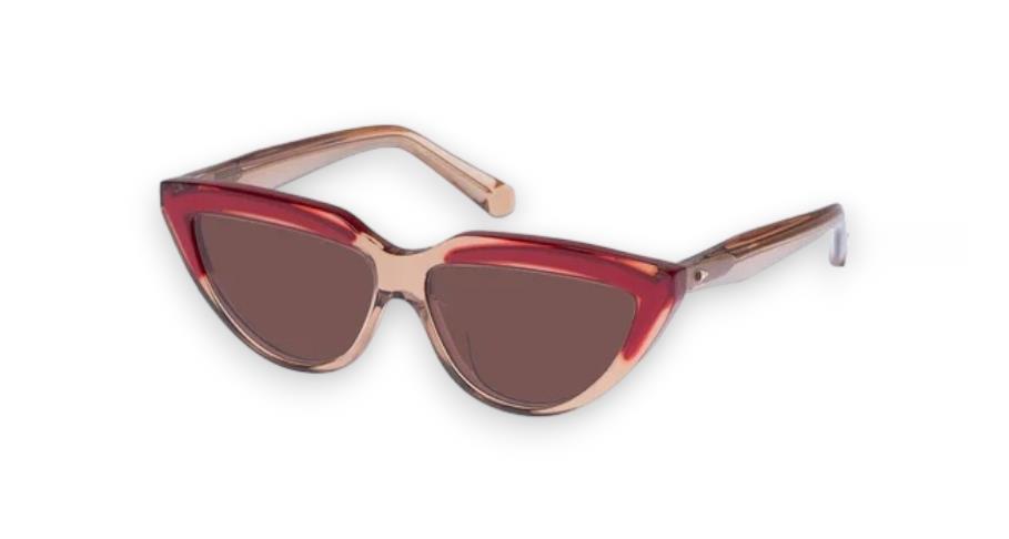 Karen Walker Lash Splash Sunglasses |Clear Wheat/Red, CatEye, Bio-Acetate Frame