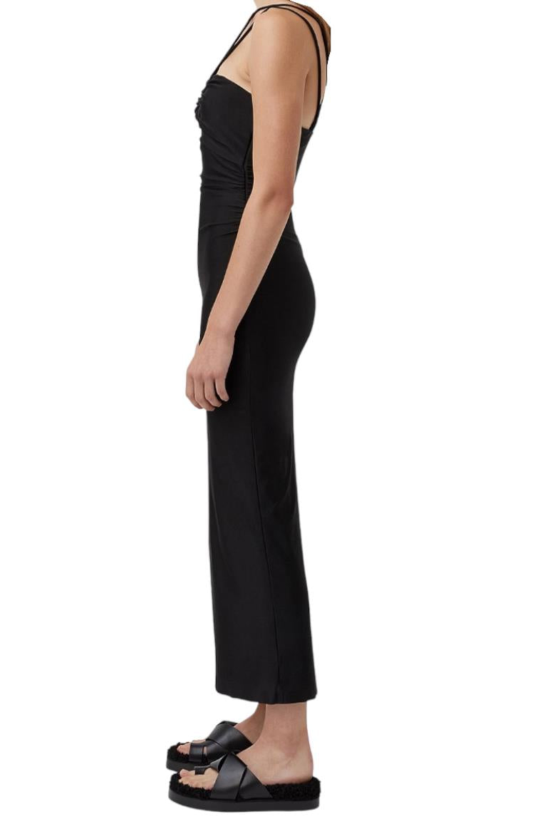 CAMILLA AND MARC Cerise Halter Midi Dress | Black, Stretch, Cut Out, Ruched