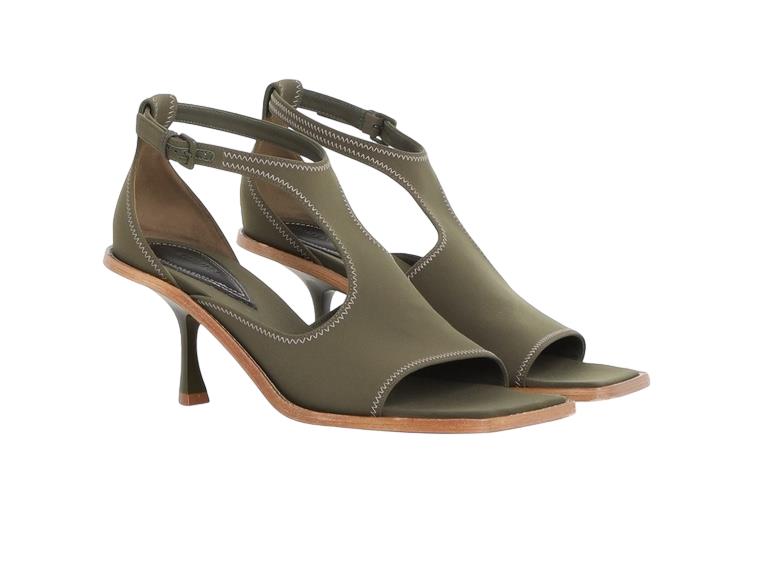 Zimmermann Scuba Sandal 65 | Heeled, Olive/ Khaki Neoprene/Leather sole ,Kitten