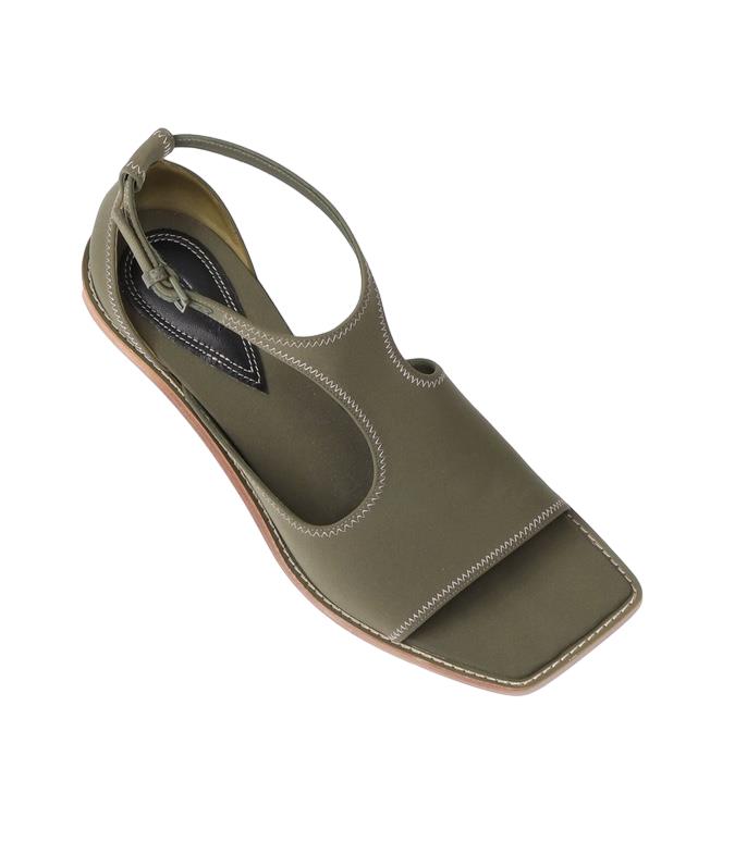 Zimmermann Scuba Sandal 65 | Heeled, Olive/ Khaki Neoprene/Leather sole ,Kitten