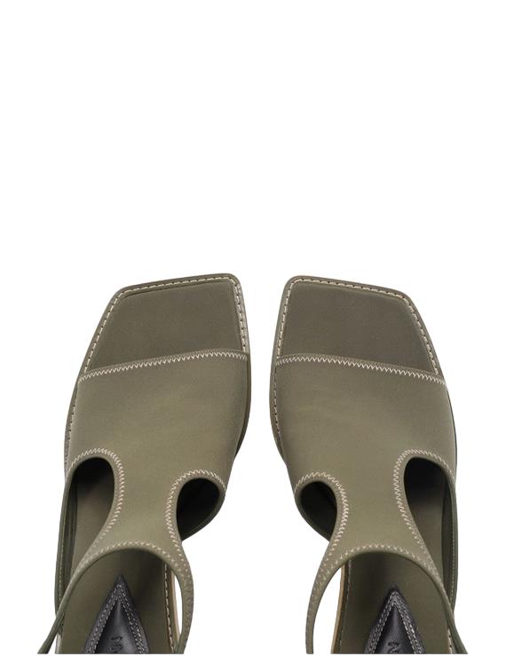 Zimmermann Scuba Sandal 65 | Heeled, Olive/ Khaki Neoprene/Leather sole ,Kitten