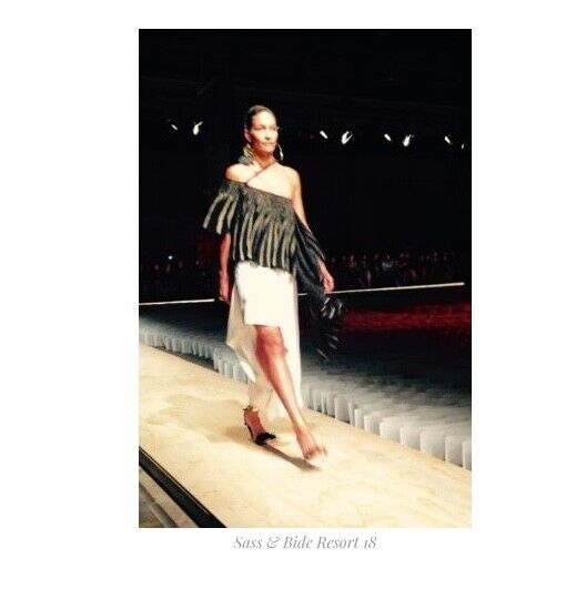 Sass & Bide Fiesta Barcelona Top | Sz L, Black/Gold, Off/One Shoulder, Festival