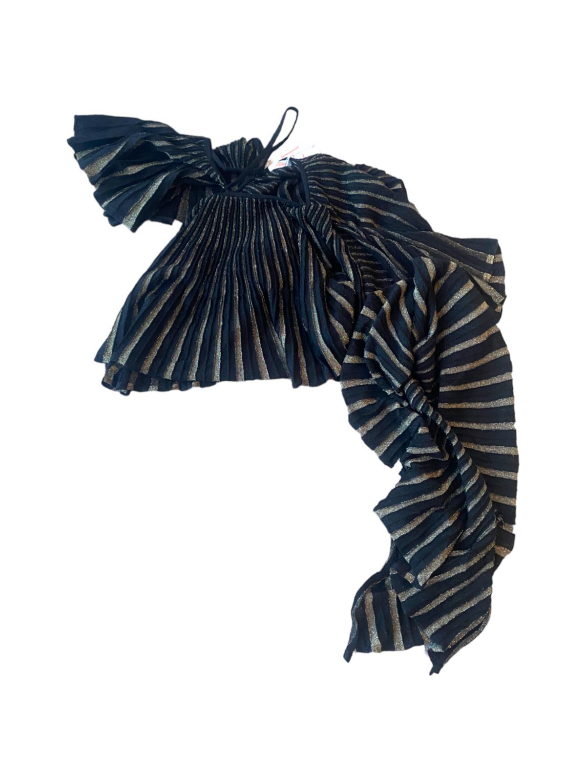 Sass & Bide Fiesta Barcelona Top | Sz L, Black/Gold, Off/One Shoulder, Festival