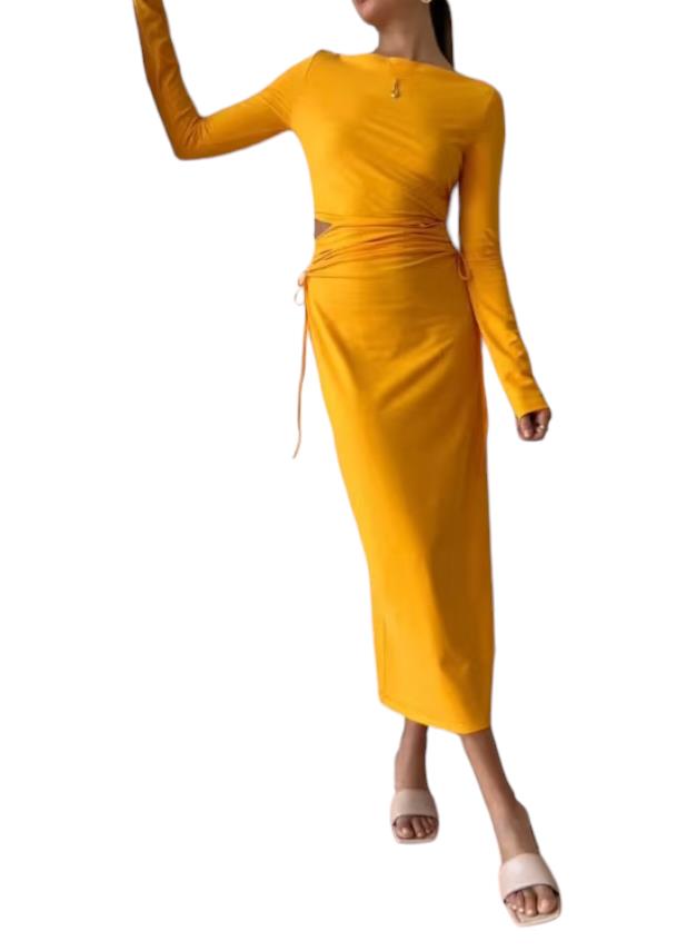 CAMILLA AND MARC Alexandre Dress | Yellow, Bodycon, Midi/Maxi, Side Cut Out