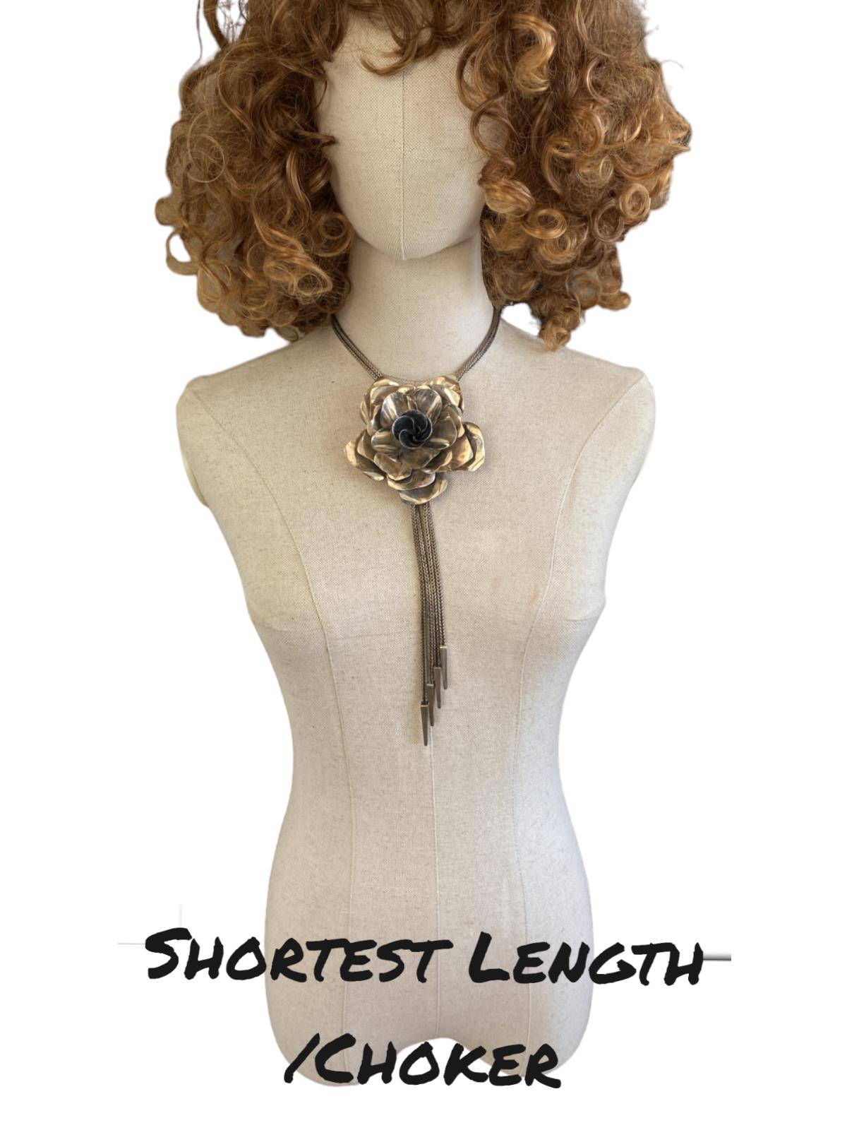 Sass & Bide Camelia Flower Necklace/Choker | RARE Hand Made, Adjustable, Silver
