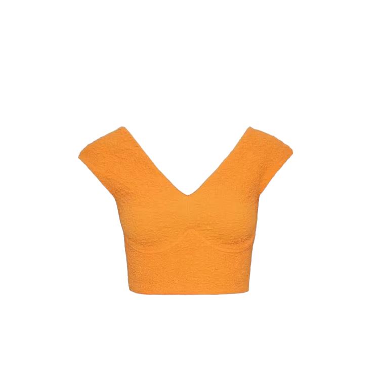 CAMILLA AND MARC Toledo Top |Crop Orange, Underwire, Crop, Off Shoulder, Texture
