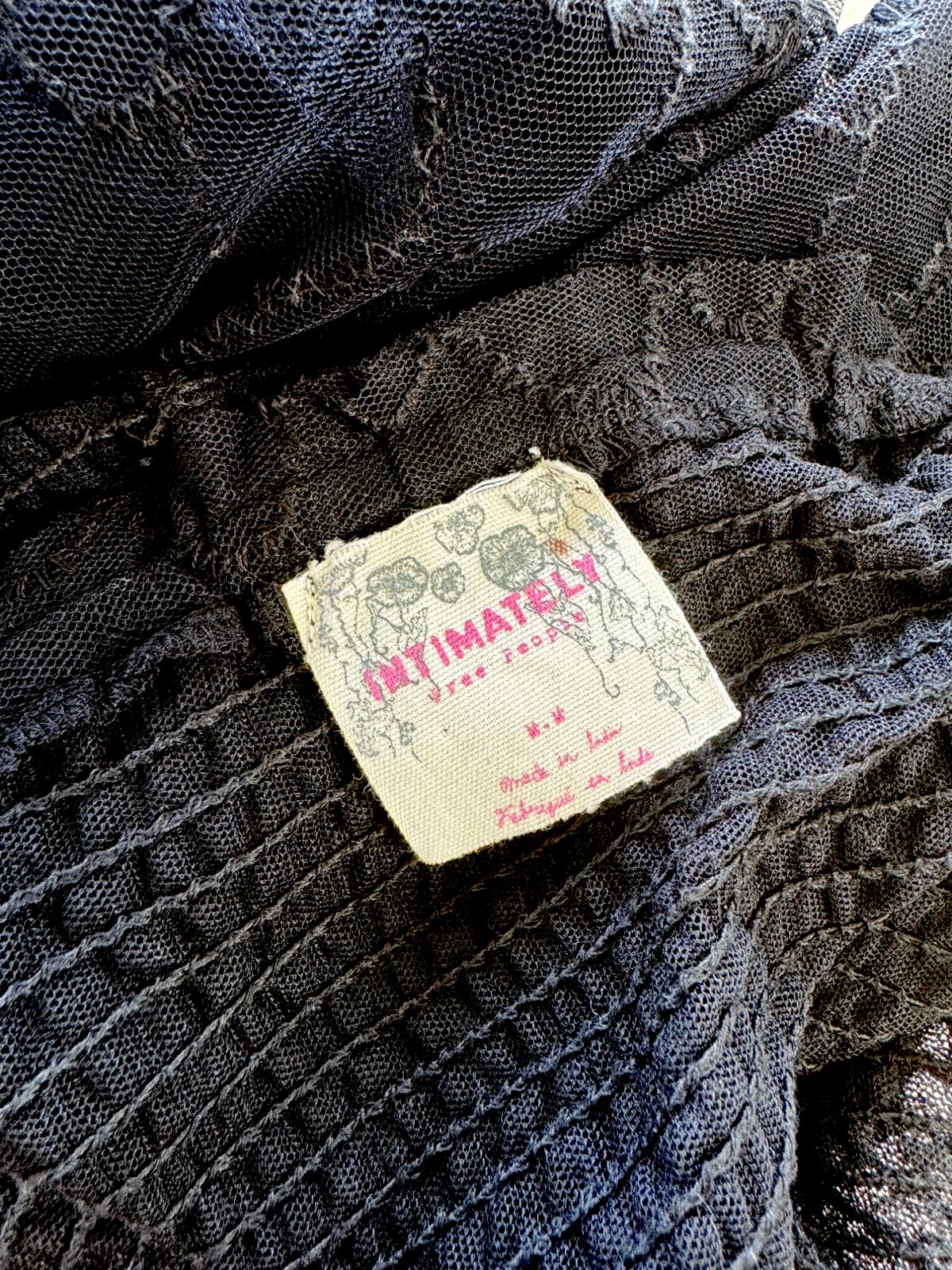 Free People Strapless Lace Stretch Dress | Black, Sz M, Sheer, Festival, Boho