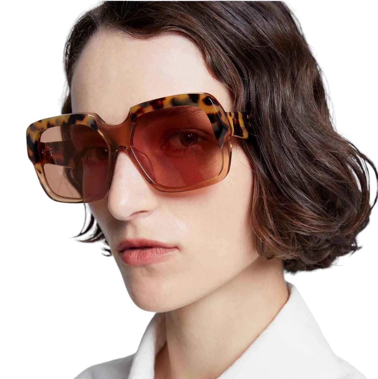 Karen Walker Asscher Sunglasses Wheat Tortoise Shell, Oversized