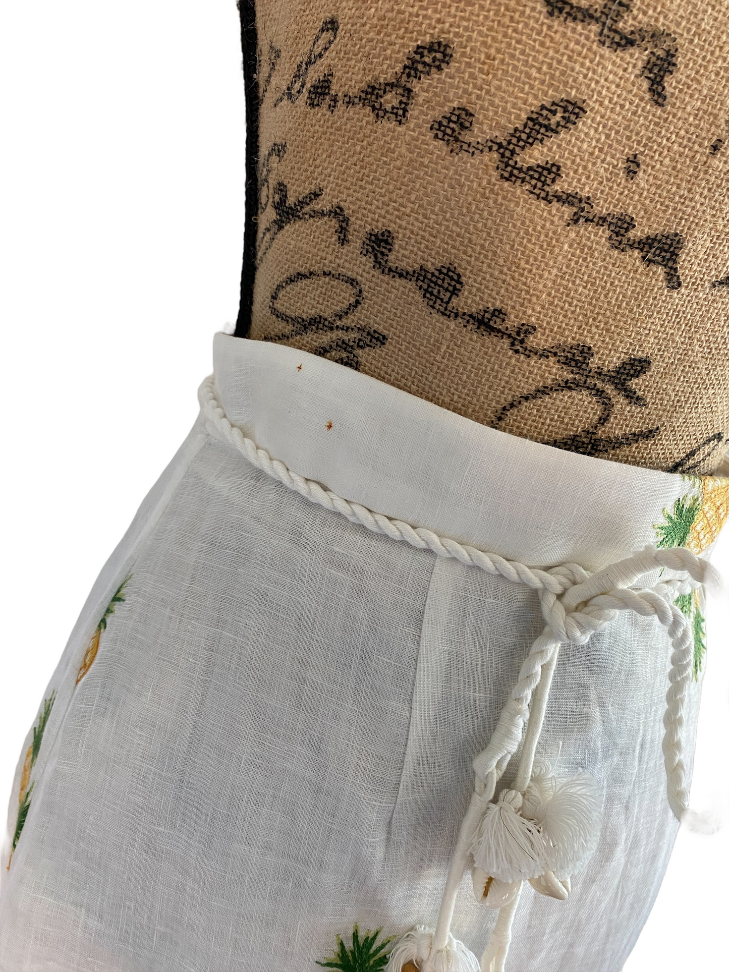 Zimmermann Riders Frill Hem Skirt | Pineapple Embroided, Belt, High Waist, Linen