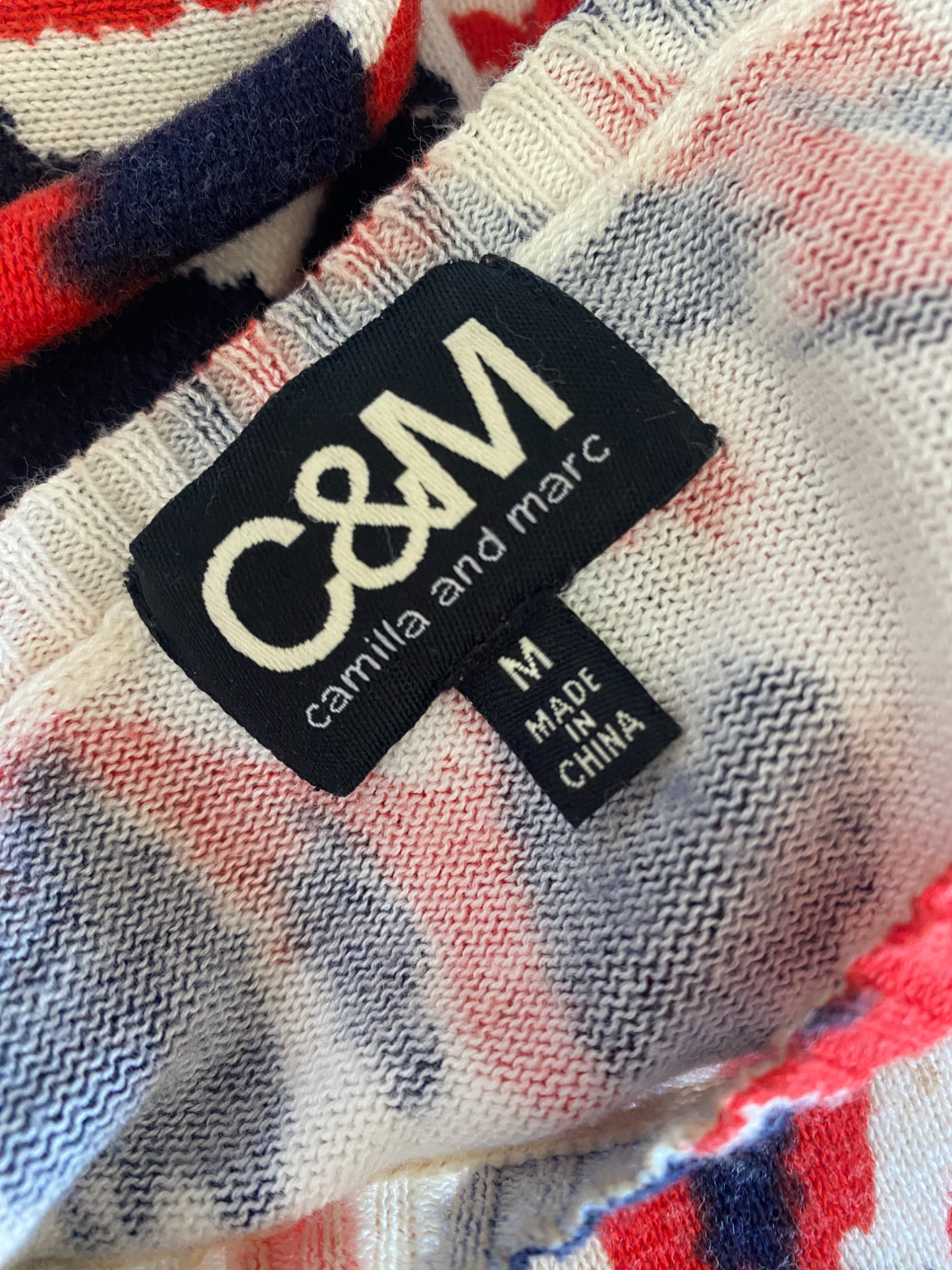 C&M Camilla and Marc Jumper/Sweater | Sz M, Oversized, Red/White/Navy, Cotton
