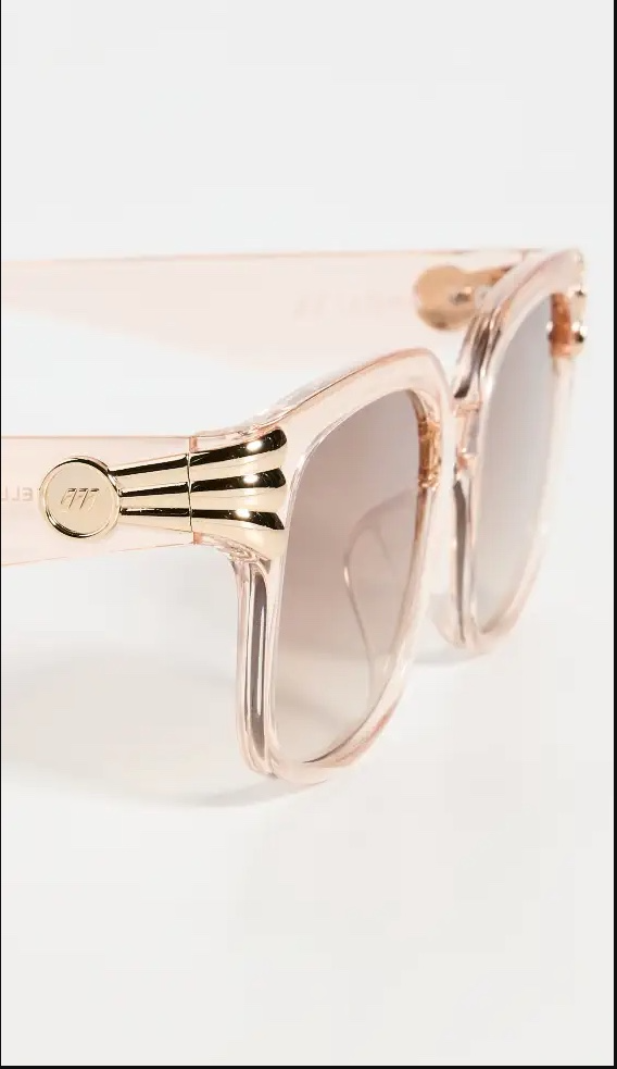 Le Specs Shell Shocked Sunglasses | Pink Champagne, Clear Acetate, Square, Gold