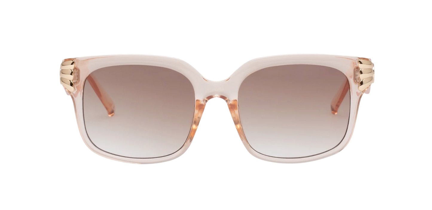 Le Specs Shell Shocked Sunglasses | Pink Champagne, Clear Acetate, Square, Gold