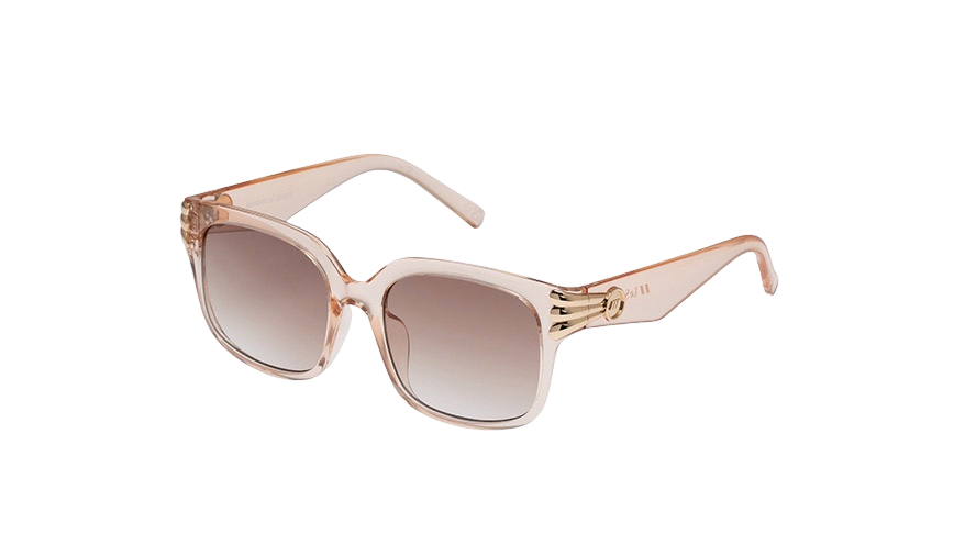 Le Specs Shell Shocked Sunglasses | Pink Champagne, Clear Acetate, Square, Gold