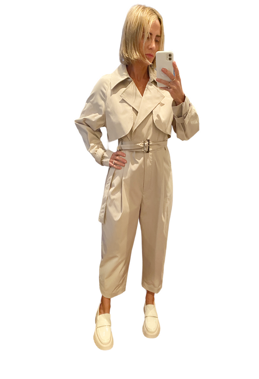 CAMILLA AND MARC Silas Jumpsuit | Trench Coat Silhouette, Beige, Sustainable