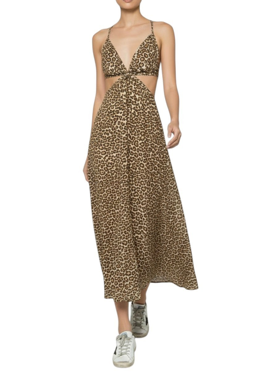 Zimmermann Wanderlust Braid Trim Dress |Leopard Print, Cut Out, Backless