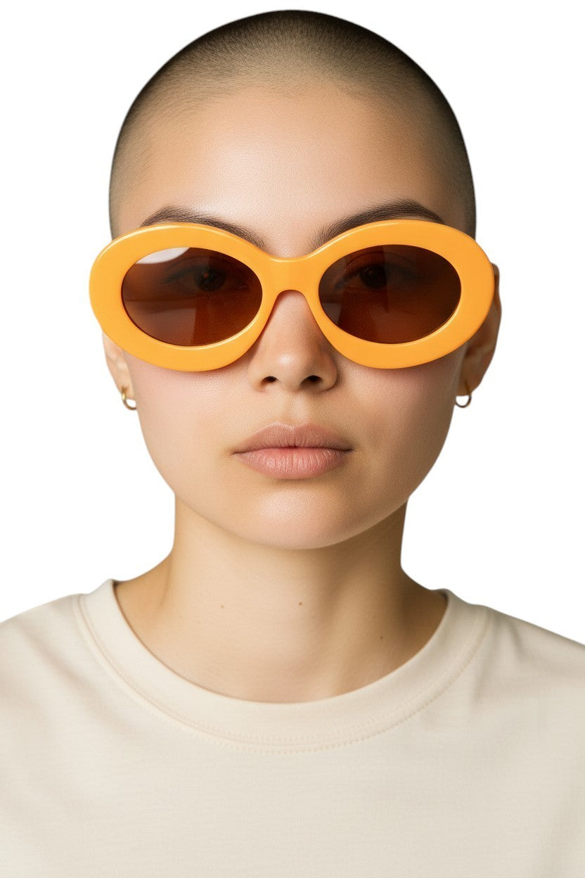 Karen Walker Rapture B Sunglasses | Marigold/Yellow, Acetate, Brown Mono Lenses