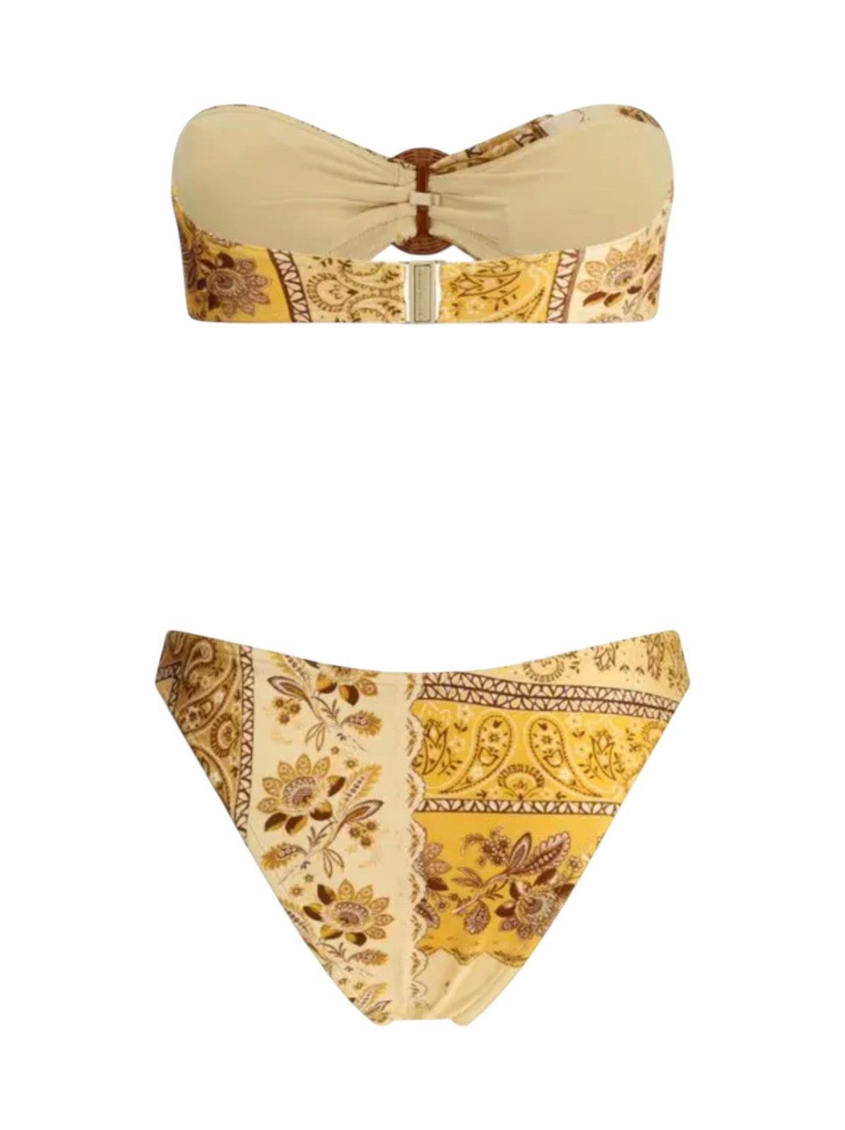 Zimmermann Lucky Bamboo Ring Bikini | Mustard Yellow Bandana, Bandeau, Low Rise