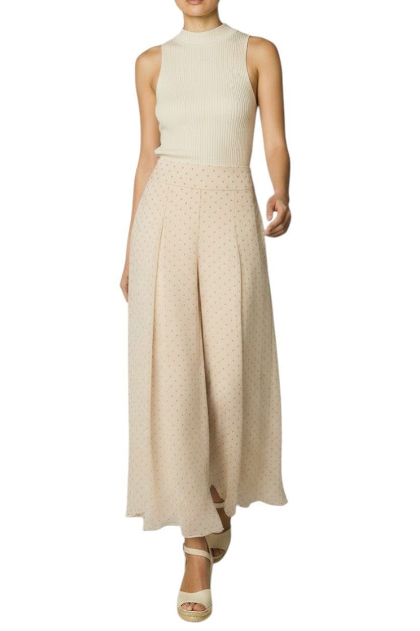 Zimmermann Hypnotic Cascading Culotte | Cream Dot, Wide Leg Pants, High Waist