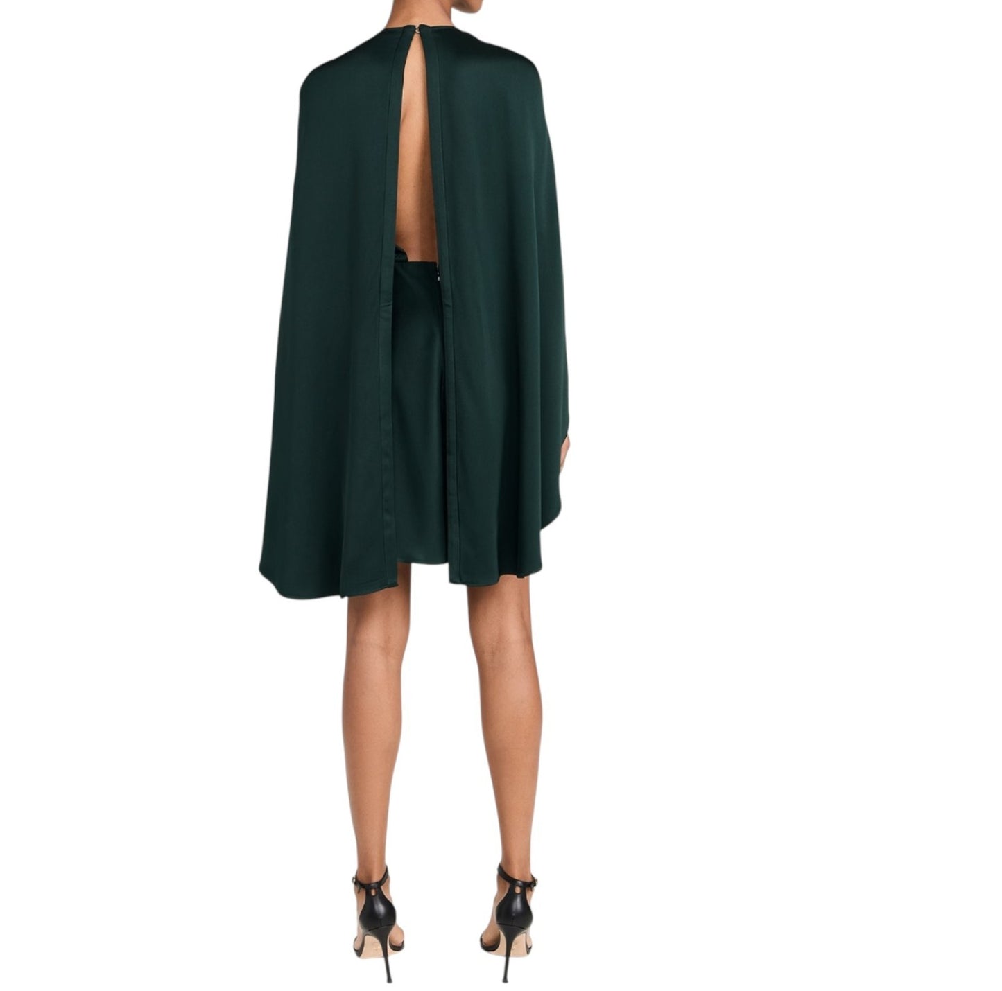 Zimmermann Eden Cascading Mini Dress | Bottle Green, Cape, Fit & Flare, Viscose