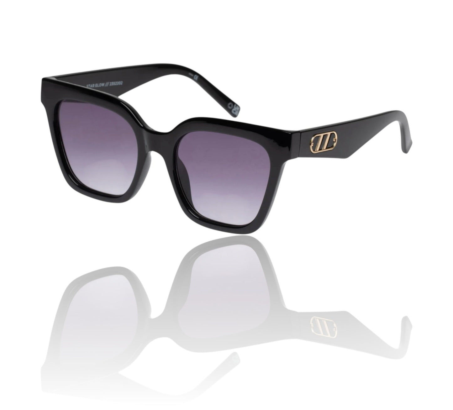Le Specs Star Glow Sunglasses | Cats Eye, Oversized, Black Acetate, Gradient