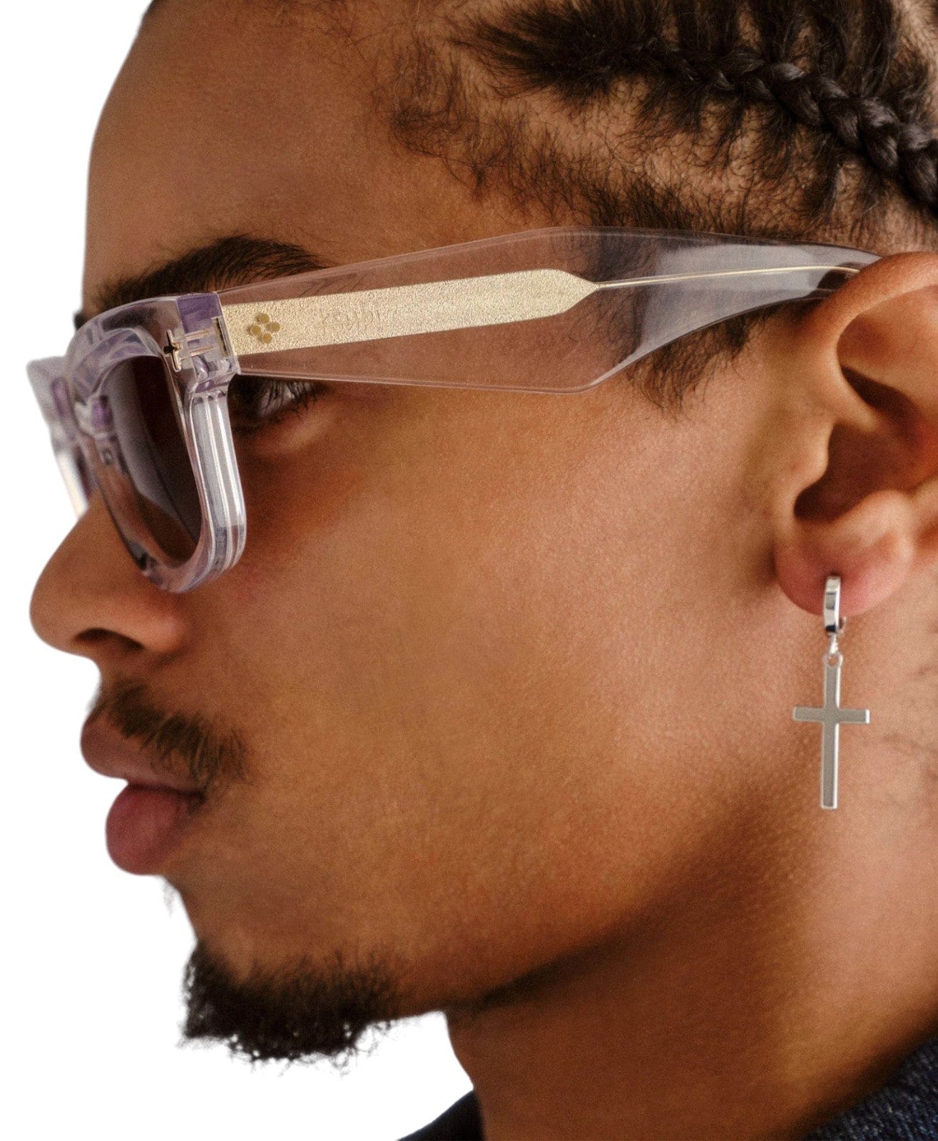 Ksubi Goodsen II Sunglasses | Krystal/Gold Acetate | Brown Tint, D-Frame, Unisex