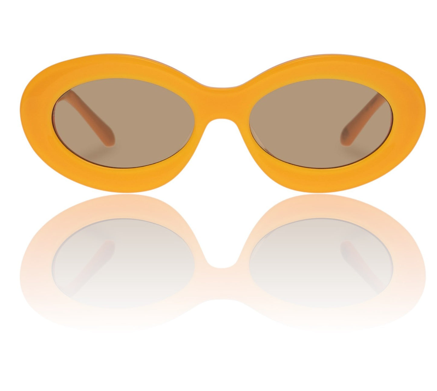Karen Walker Rapture B Sunglasses | Marigold/Yellow, Acetate, Brown Mono Lenses