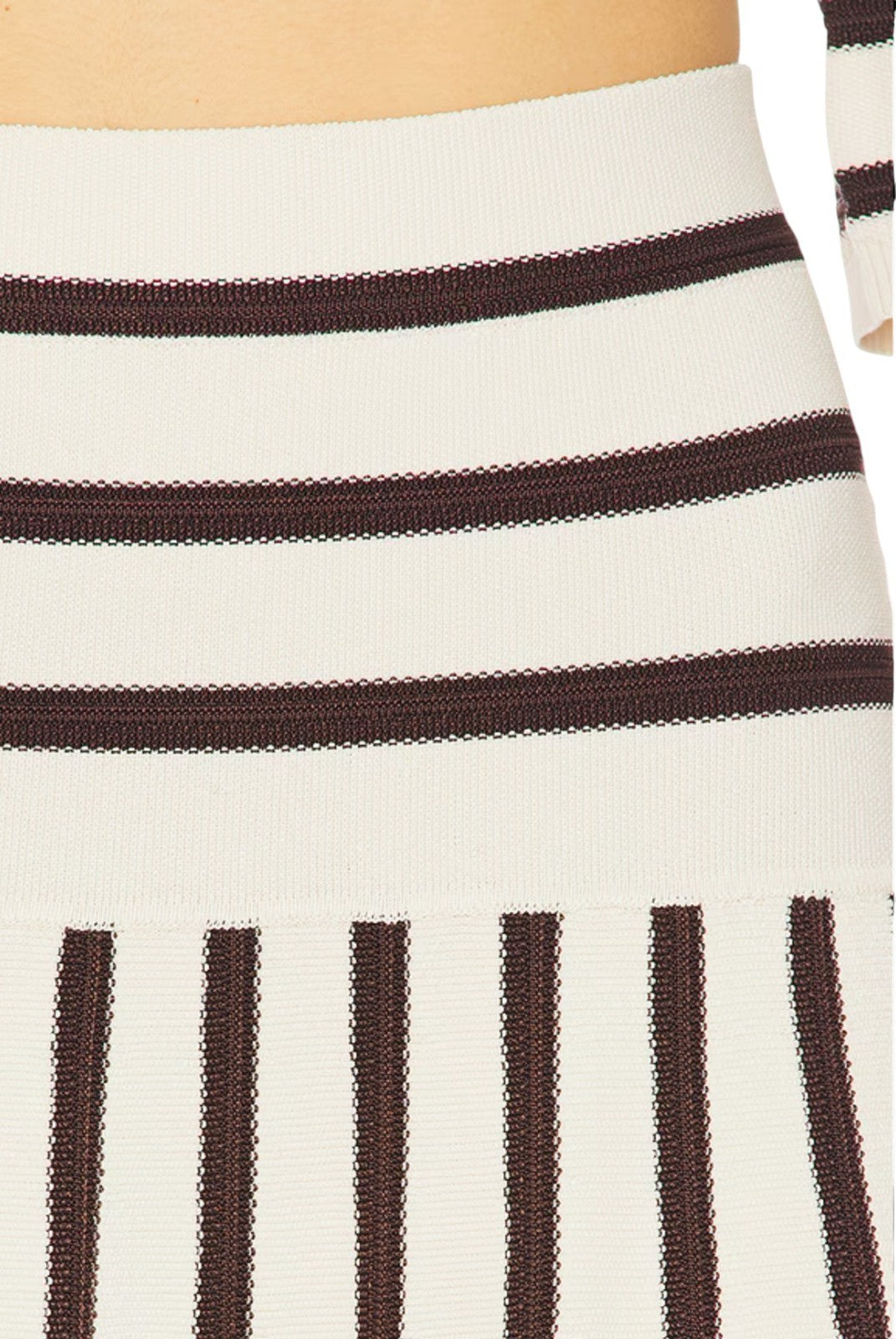 Zimmermann Illuminate Stripe Midi Skirt | Black/White, Stretch, Knit, High Waist
