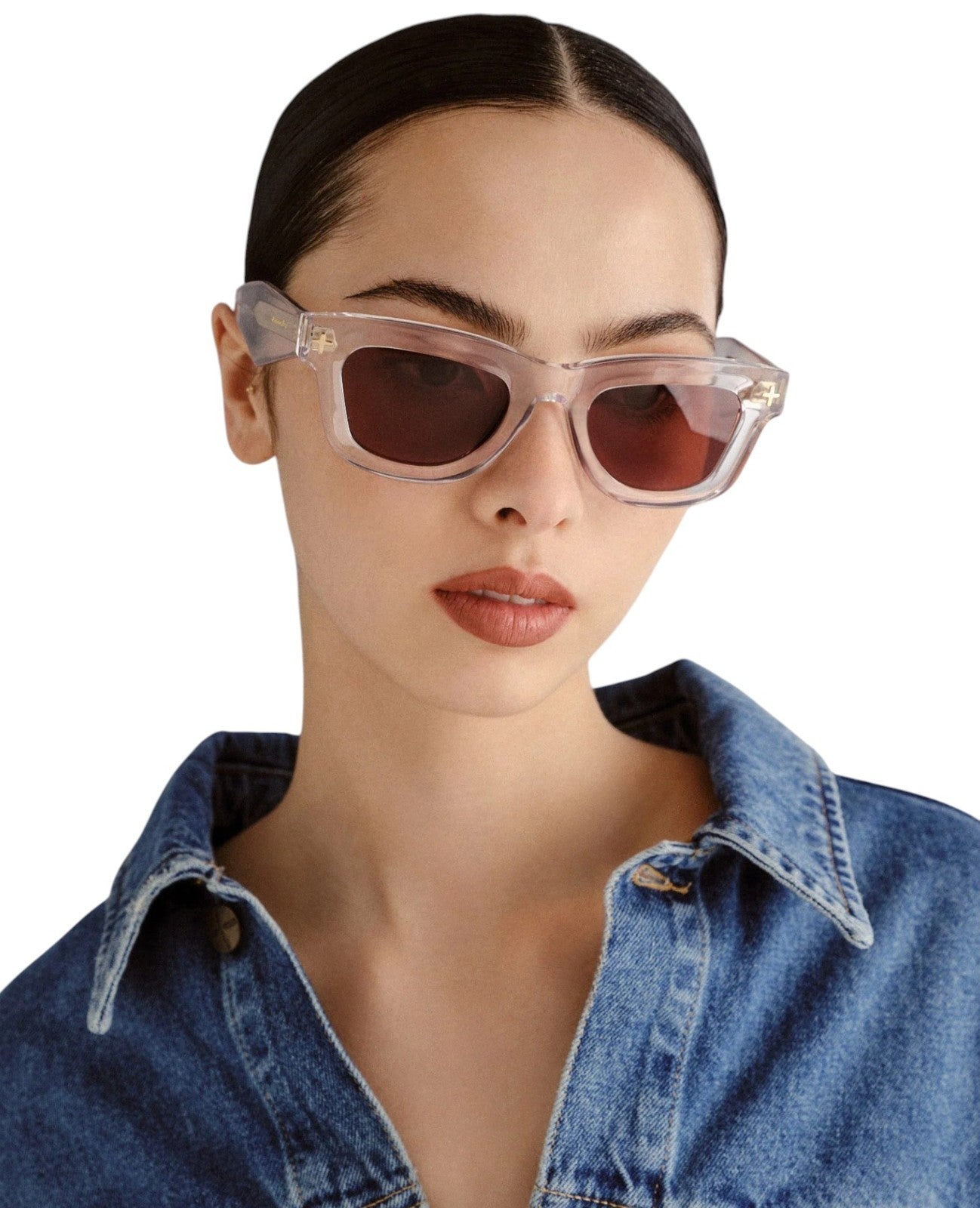 Ksubi Goodsen II Sunglasses | Krystal/Gold Acetate | Brown Tint, D-Frame, Unisex