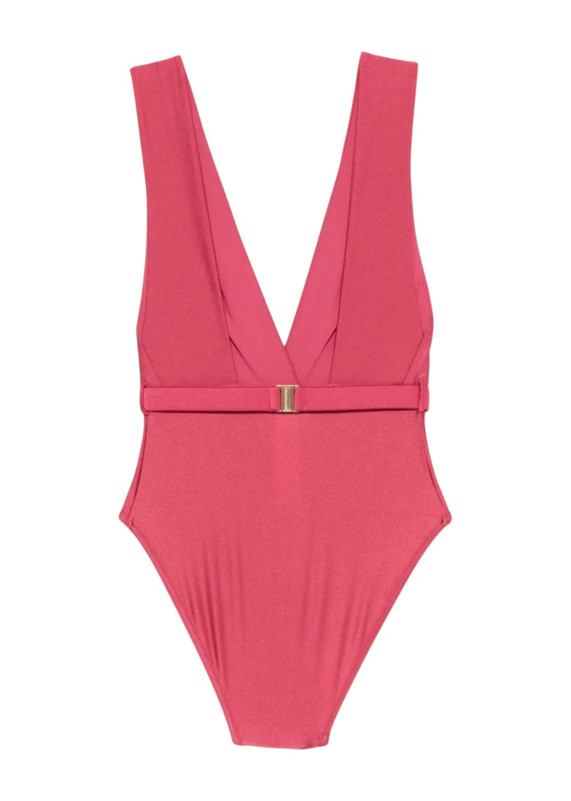 Zimmermann Wanderlust Belted Plunge One Piece |Deep Rose/Pink, V Neck, Open Back
