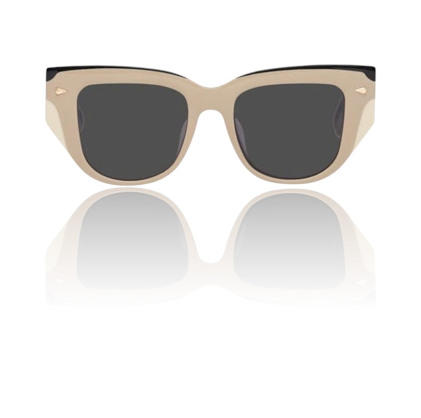 Karen Walker  True North Wave Sunglasses | 70's, Black/Cream/Beige, Cat Eye
