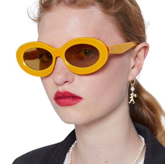 Karen Walker Rapture B Sunglasses | Marigold/Yellow, Acetate, Brown Mono Lenses