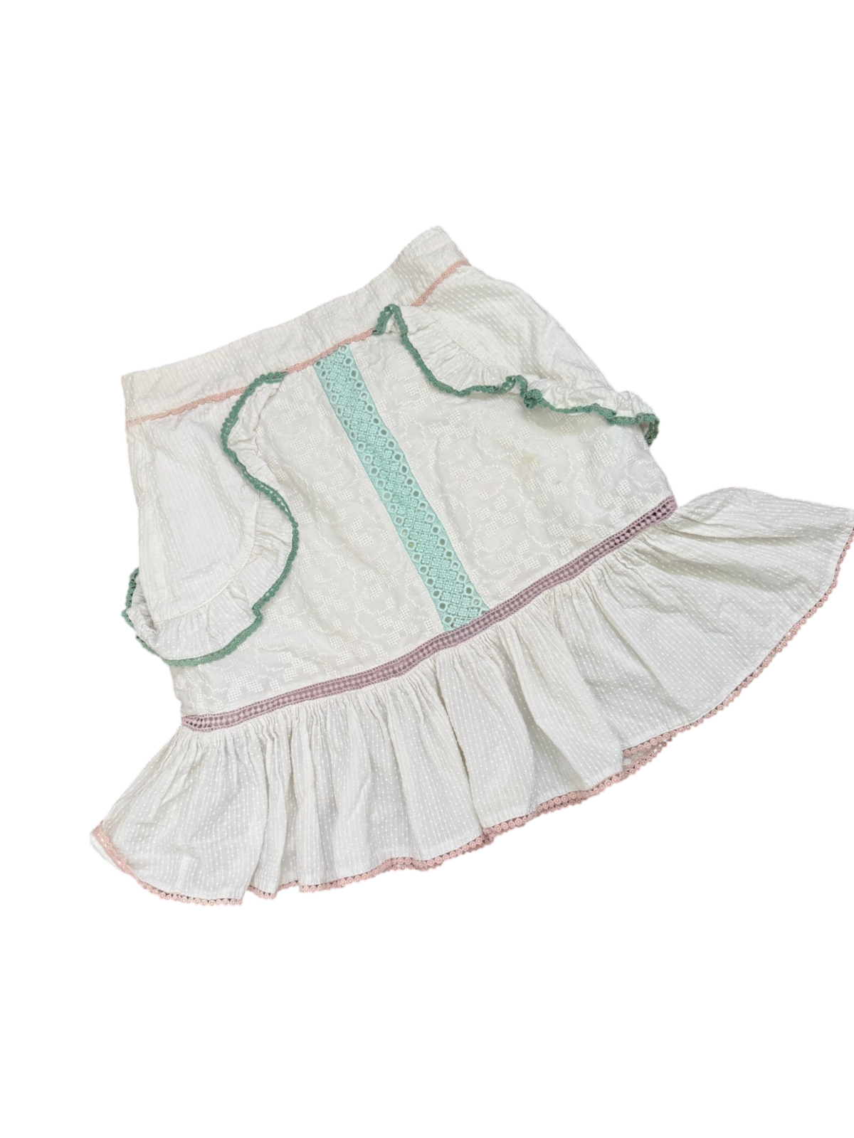 Tigerlily Namita Mini Skirt | White Cotton, Sz 10 , Textured, High Waist $269 RP