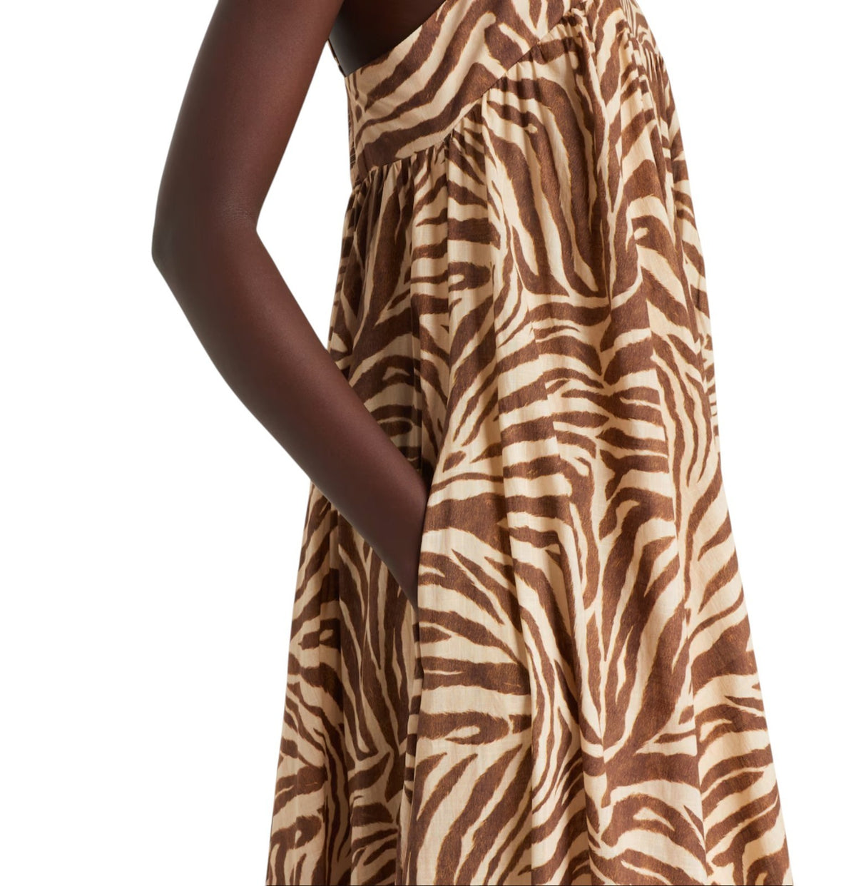 Zimmermann Wanderlust Maxi Dress | Zebra Print, Cotton, Spaghetti Straps, Summer