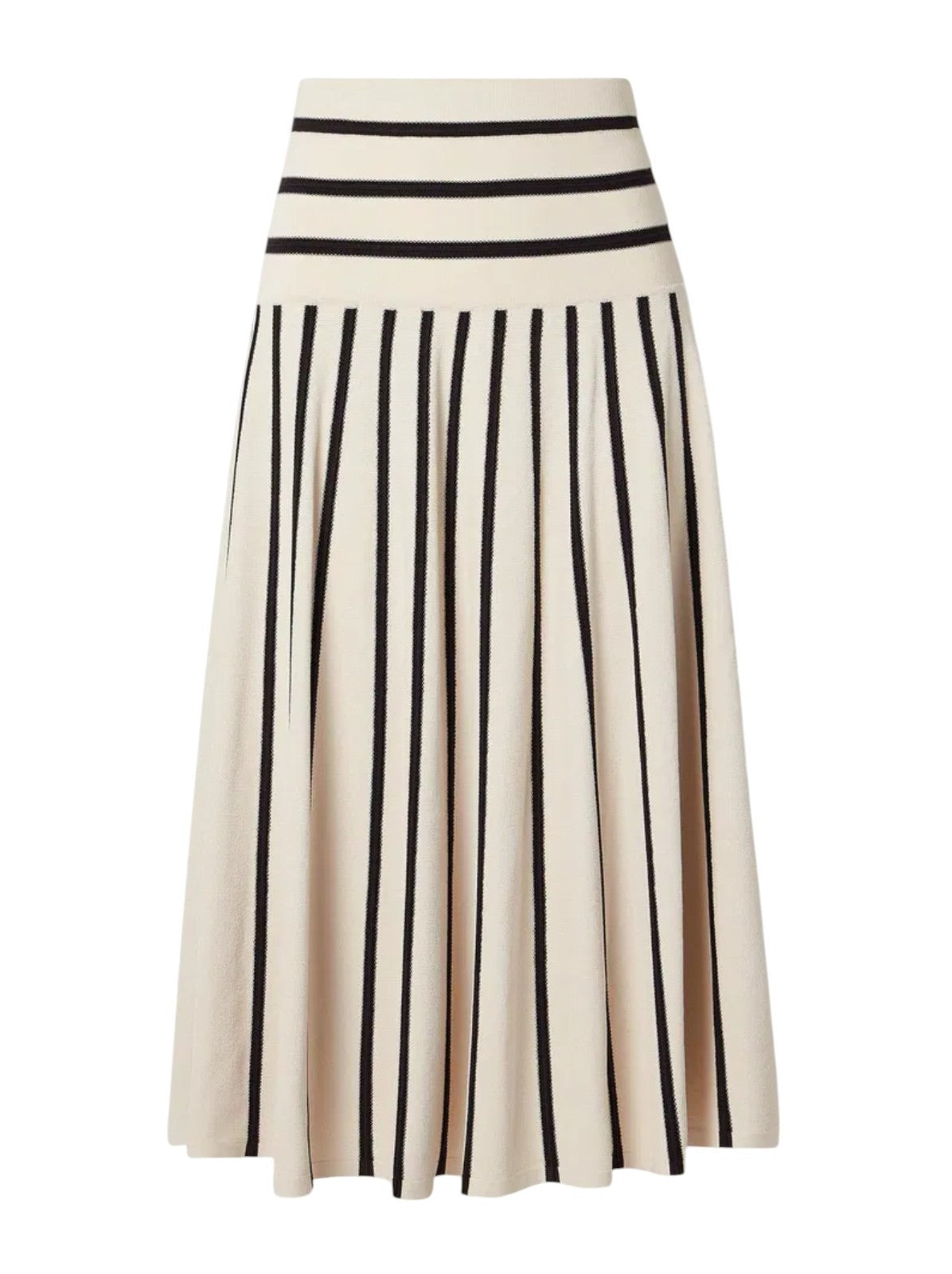 Zimmermann Illuminate Stripe Midi Skirt | Black/White, Stretch, Knit, High Waist