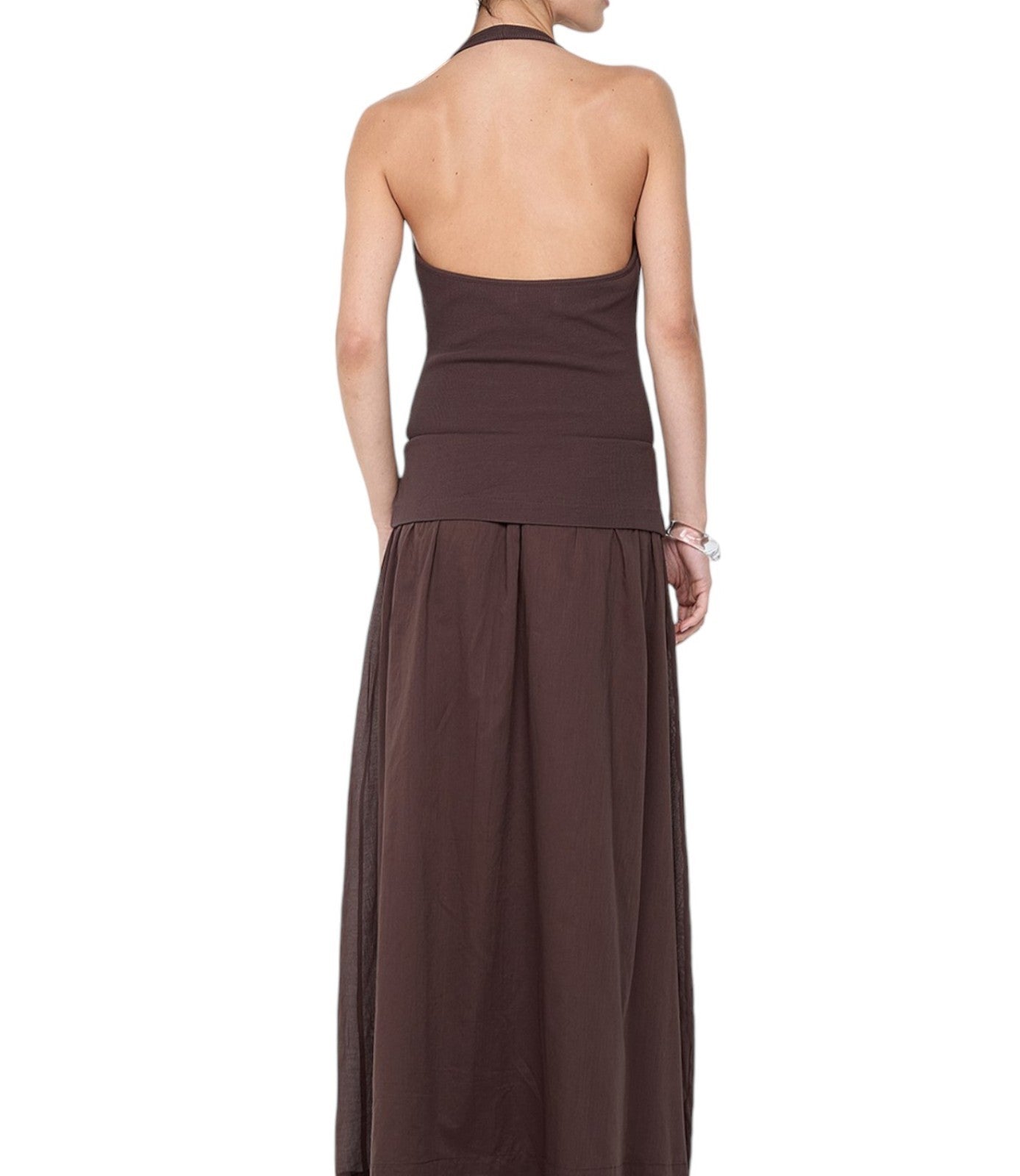 BEC + BRIDGE Sabrine Halter Maxi Dress | Sz 8 AU, Chocolate Brown, Stretch