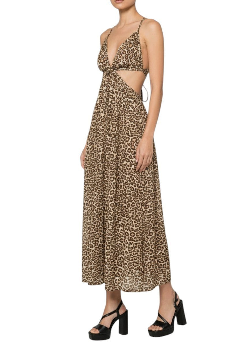 Zimmermann Wanderlust Braid Trim Dress |Leopard Print, Cut Out, Backless