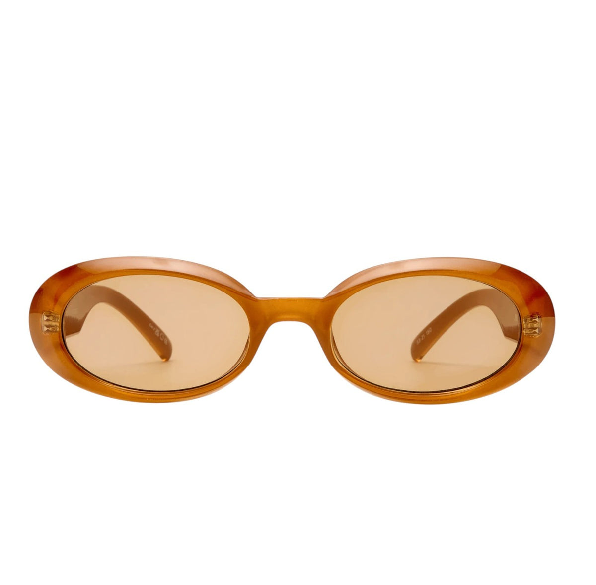 Le Specs Work It Sunglasses | Small Oval, Gold/Pearl, Brown Lenses, Eco Friendly