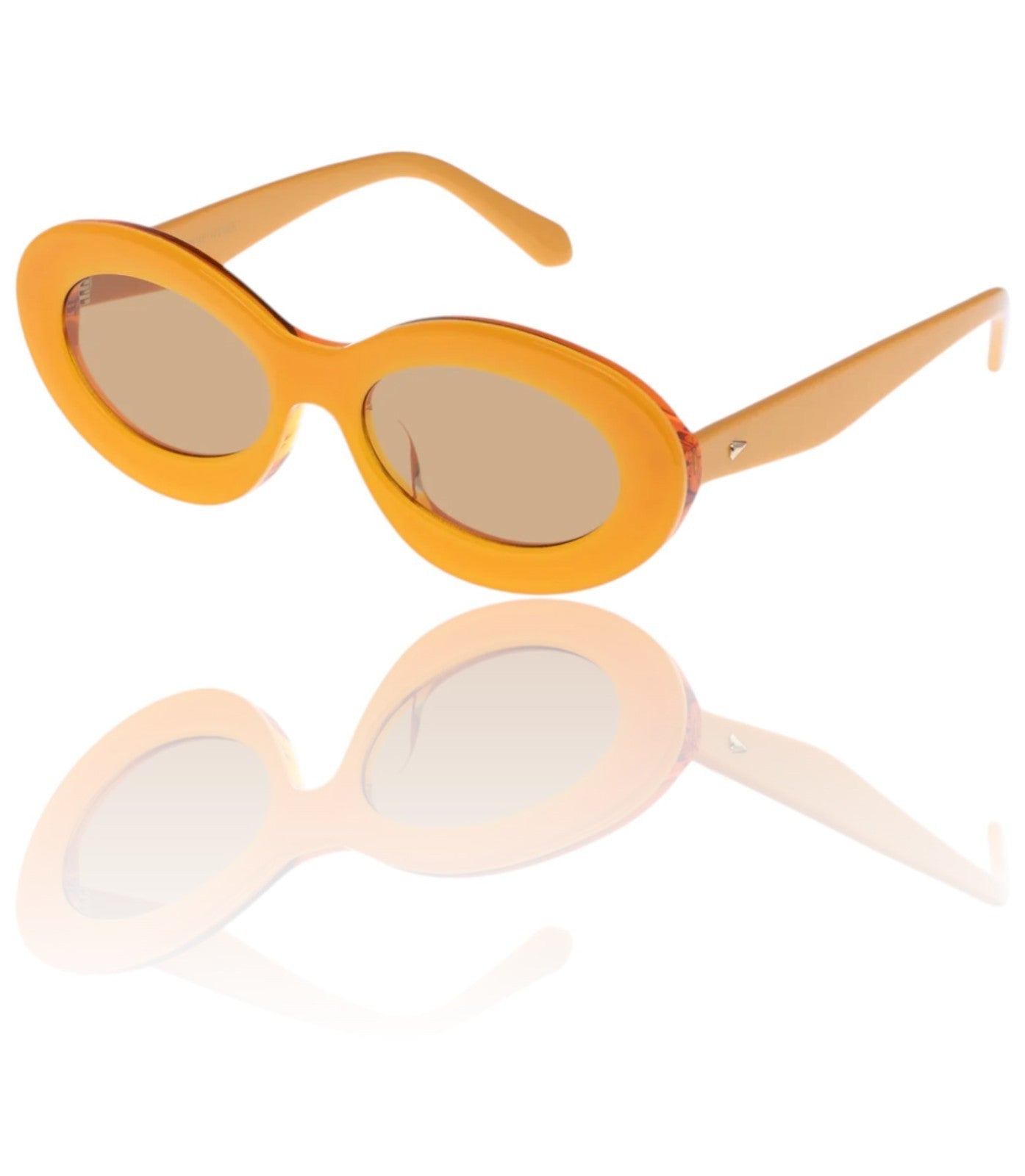 Karen Walker Rapture B Sunglasses | Marigold/Yellow, Acetate, Brown Mono Lenses