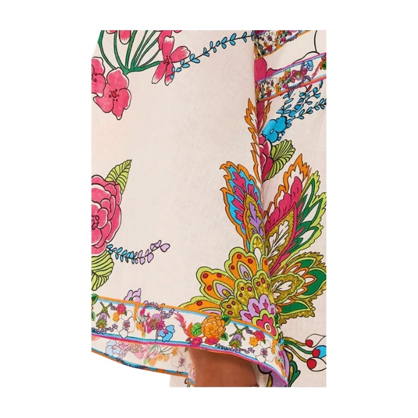 Camilla Dress w/ tiered skirt | Cosmic Prairie Floral, Maxi, White, Hand Made