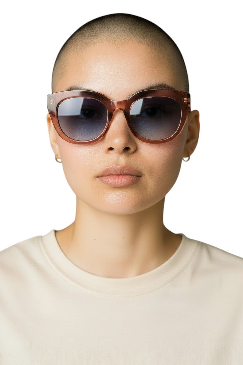 Le Specs Air Heart Sunglasses | Smokey Pink/Transparent, Cat Eye, Oversized