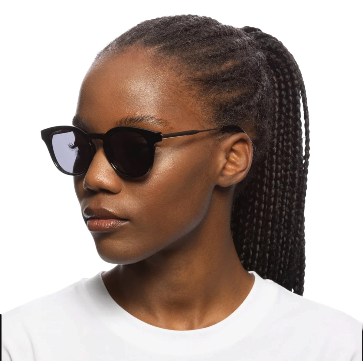 Le Specs Trasher Sunglasses | Black, Unisex, Medium, D-Frame, Metal & Acetate