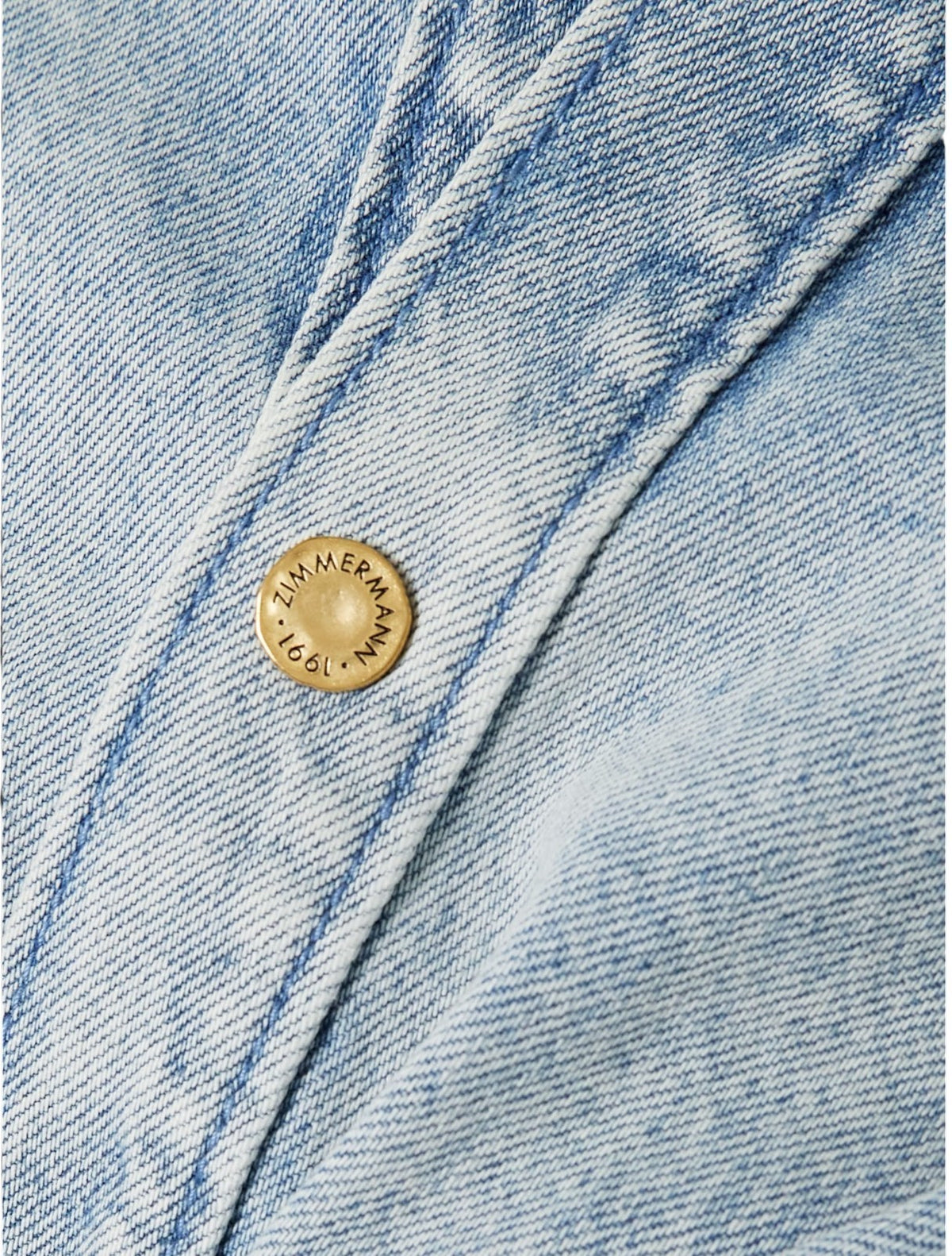 Zimmermann Rebellion Denim Wrap Mini | Light Blue, Puff Sleeves, Collar, Buttons