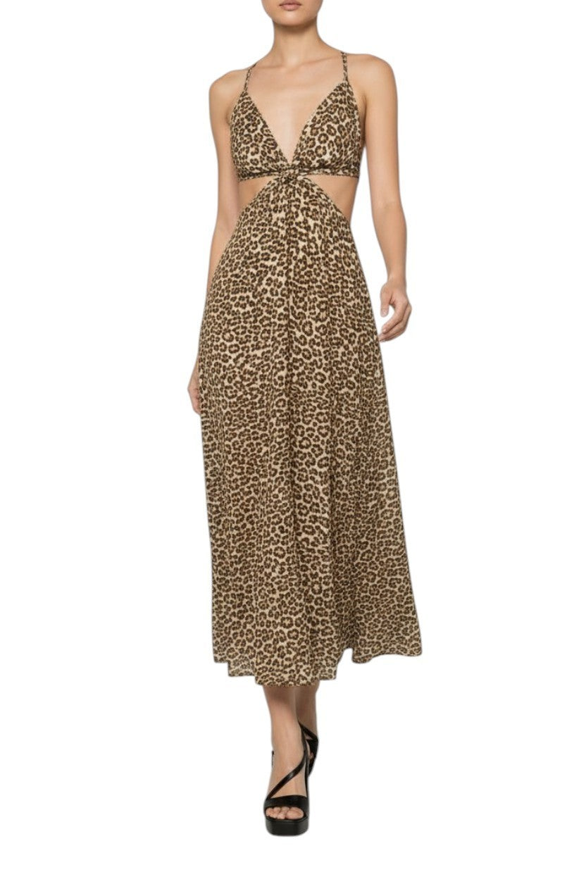 Zimmermann Wanderlust Braid Trim Dress |Leopard Print, Cut Out, Backless