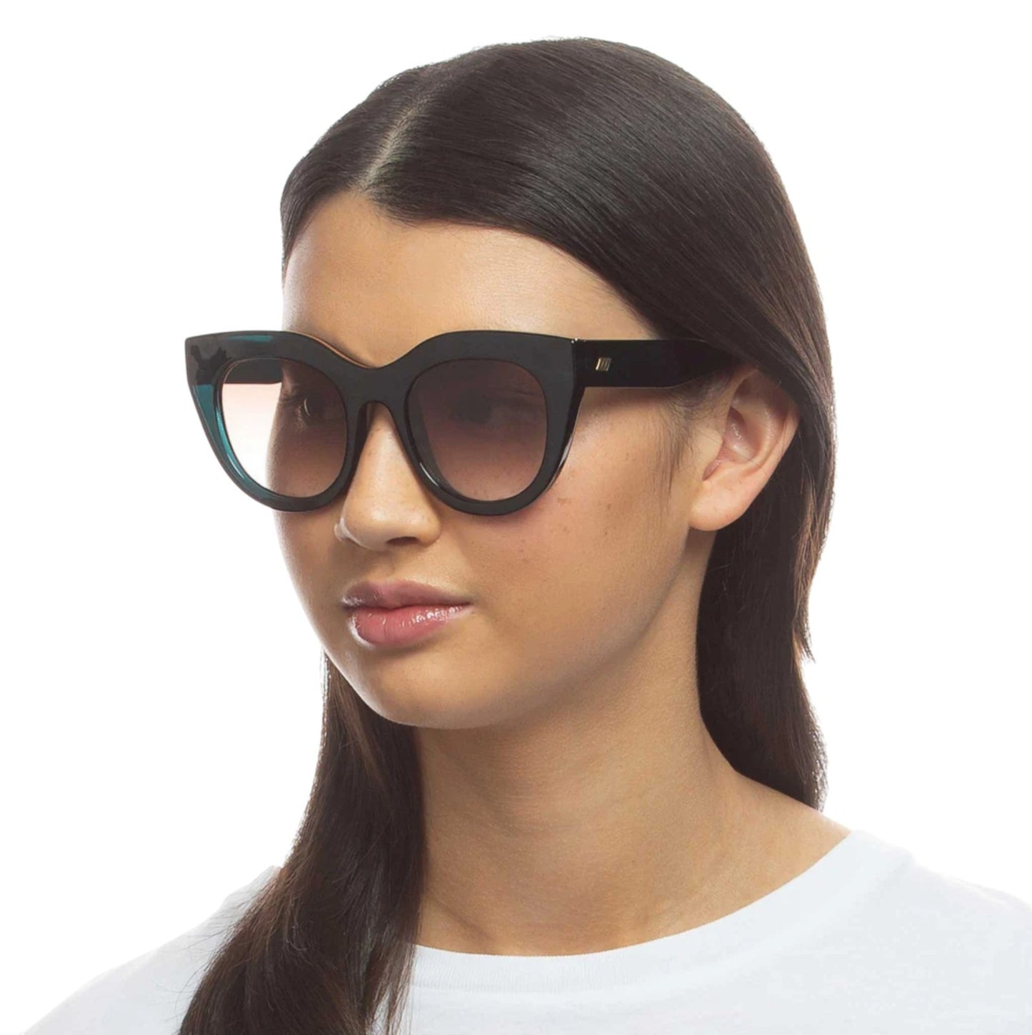 Le Specs Air Heart Sunglasses | Emerald/Green, Cat Eye, Oversized, Acetate/Metal