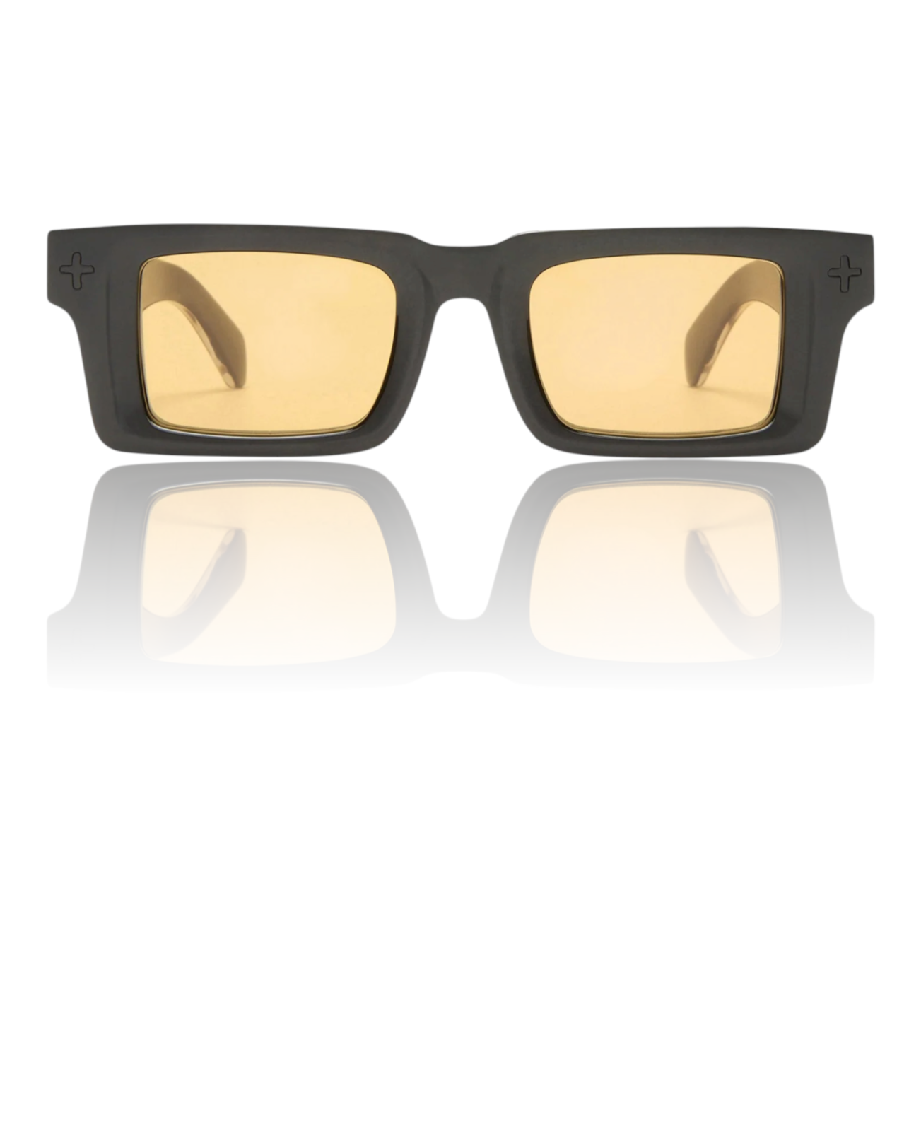 Ksubi Goodsen II Sunglasses | Black/Gold Acetate | Amber Tint, D-Frame, Unisex