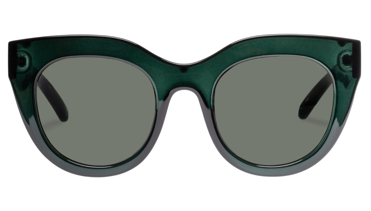 Le Specs Air Heart Sunglasses | Emerald/Green, Cat Eye, Oversized, Acetate/Metal