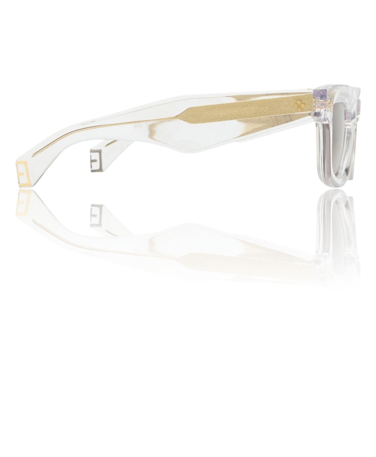 Ksubi Goodsen II Sunglasses | Krystal/Gold Acetate | Brown Tint, D-Frame, Unisex