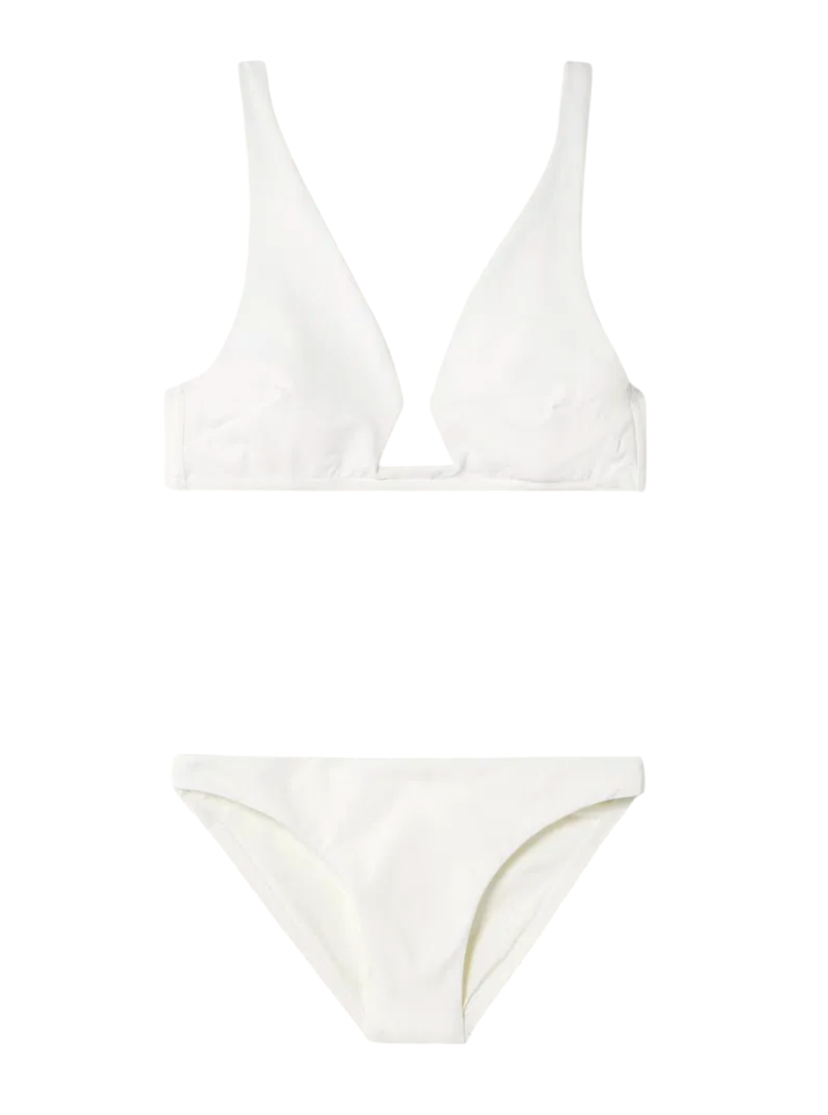 Zimmermann Coco Wire Front Bikini Set| Red/Ivory, Low Rise, V Neck, Triangle Top
