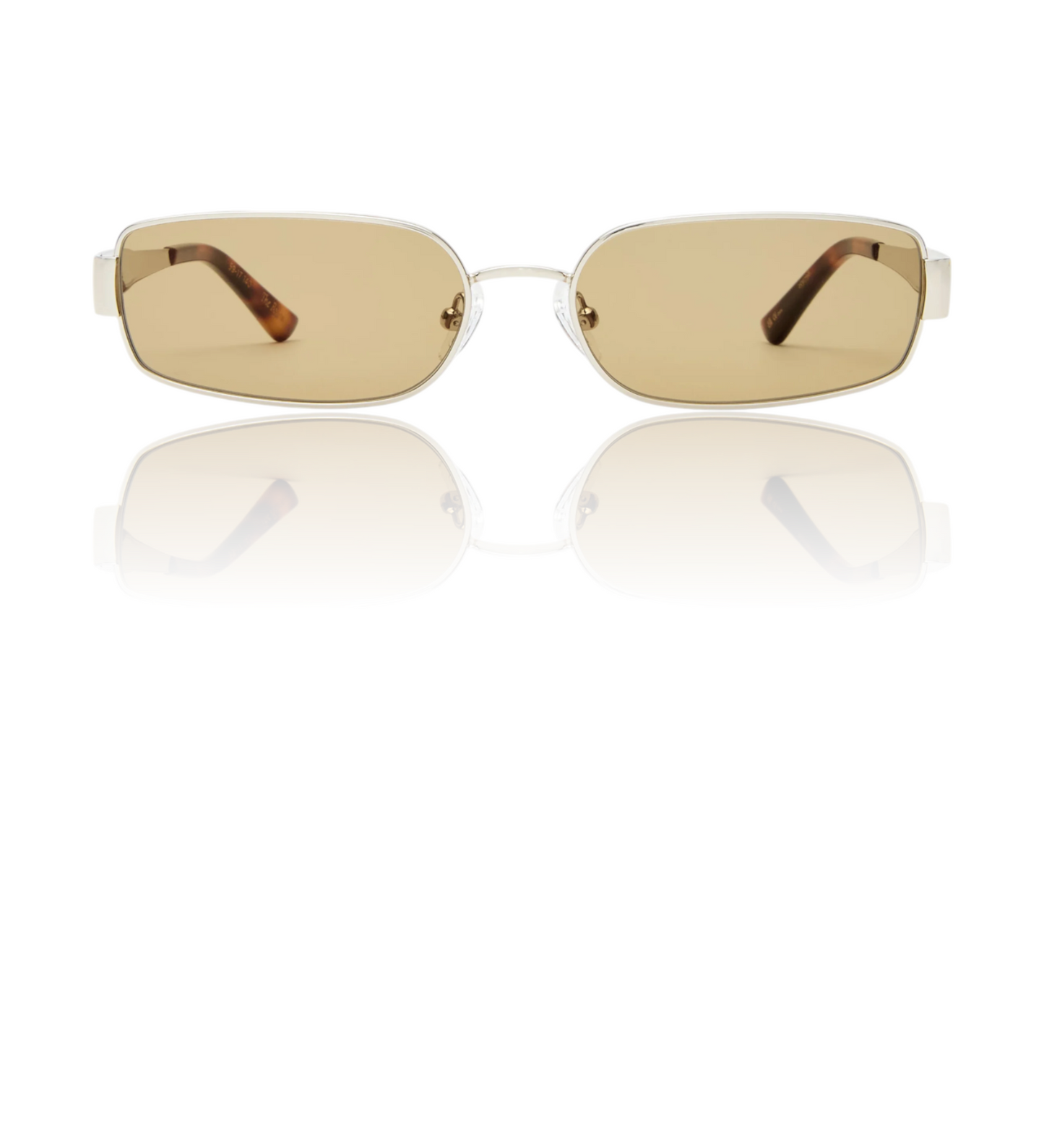 LuvLou The Ryan Sunglasses | Silver Metal, Rectangle, Khaki Green Lenses