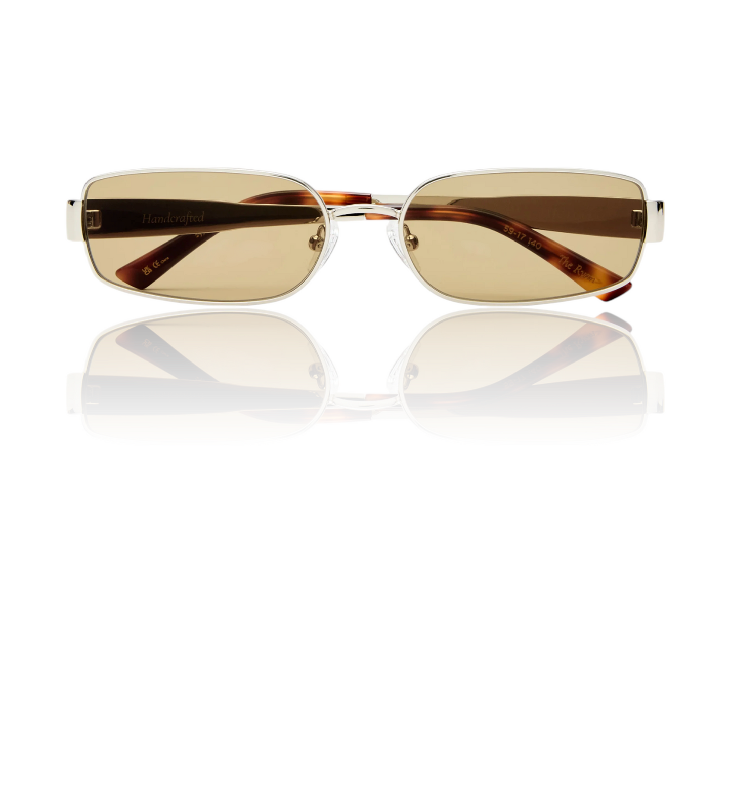 LuvLou The Ryan Sunglasses | Silver Metal, Rectangle, Khaki Green Lenses